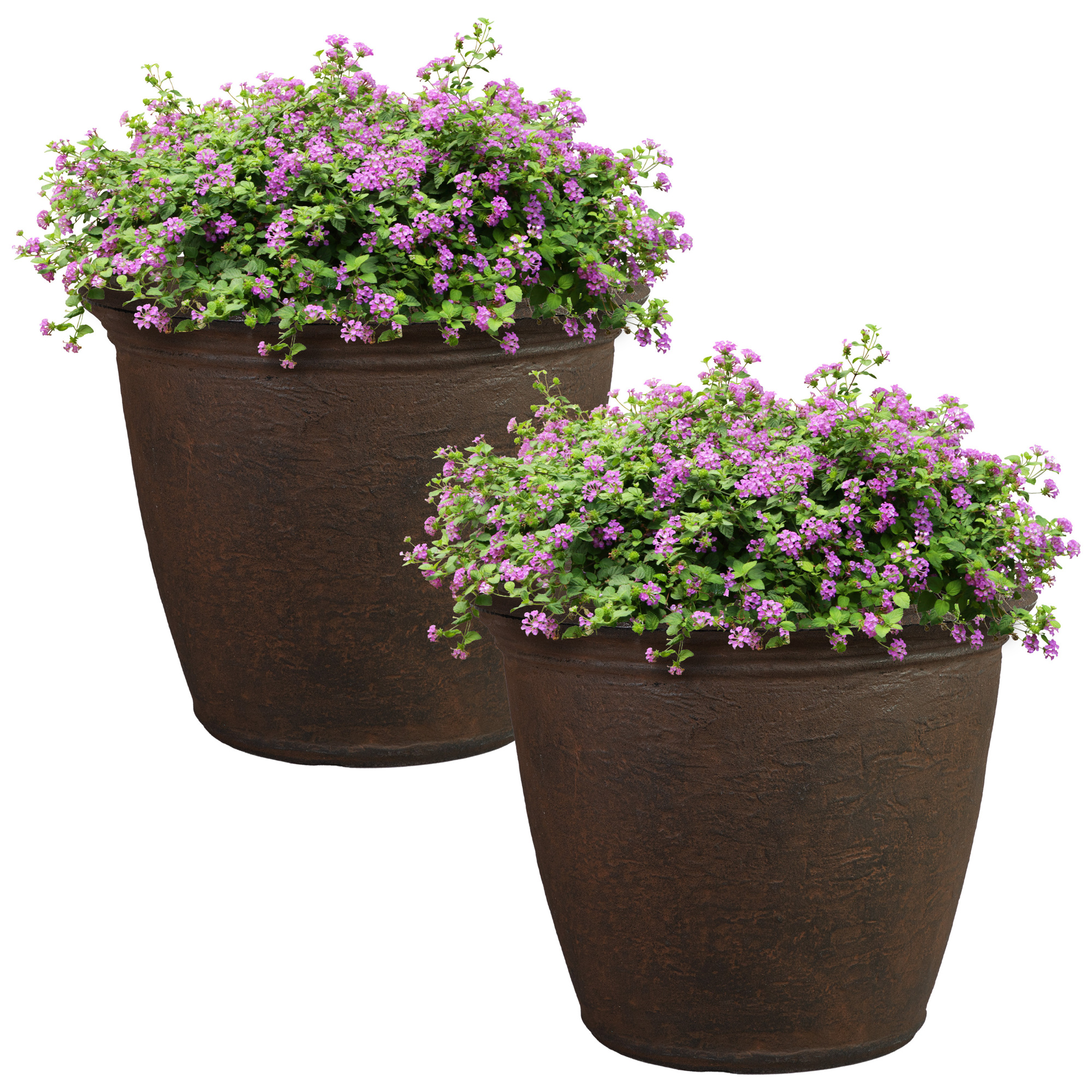 Sunnydaze Weather-Resistant Outdoor Flower Pot Planter — 20in., Double-Walled, Sable Finish, Model# DG-230-2PK